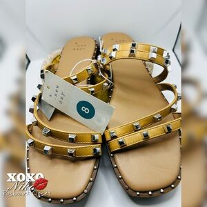 A New Day Women's Mustard Studded Sandals
